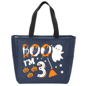 Halloween Birthday 3 Year Old Boy Girl 3rd Birthday Costume Zip Tote Bag