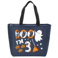 Halloween Birthday 3 Year Old Boy Girl 3rd Birthday Costume Zip Tote Bag