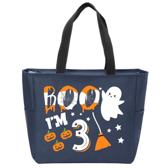 Halloween Birthday 3 Year Old Boy Girl 3rd Birthday Costume Zip Tote Bag