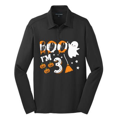 Halloween Birthday 3 Year Old 3rd Birthday Costume Silk Touch Performance Long Sleeve Polo