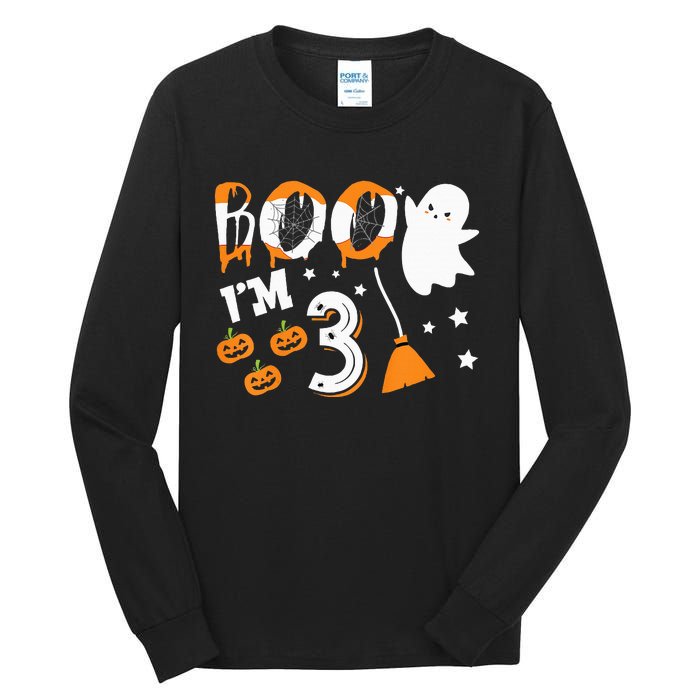 Halloween Birthday 3 Year Old 3rd Birthday Costume Tall Long Sleeve T-Shirt