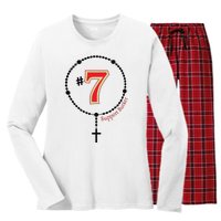 Harrison Butker #7 Butker Catholic Women's Long Sleeve Flannel Pajama Set 