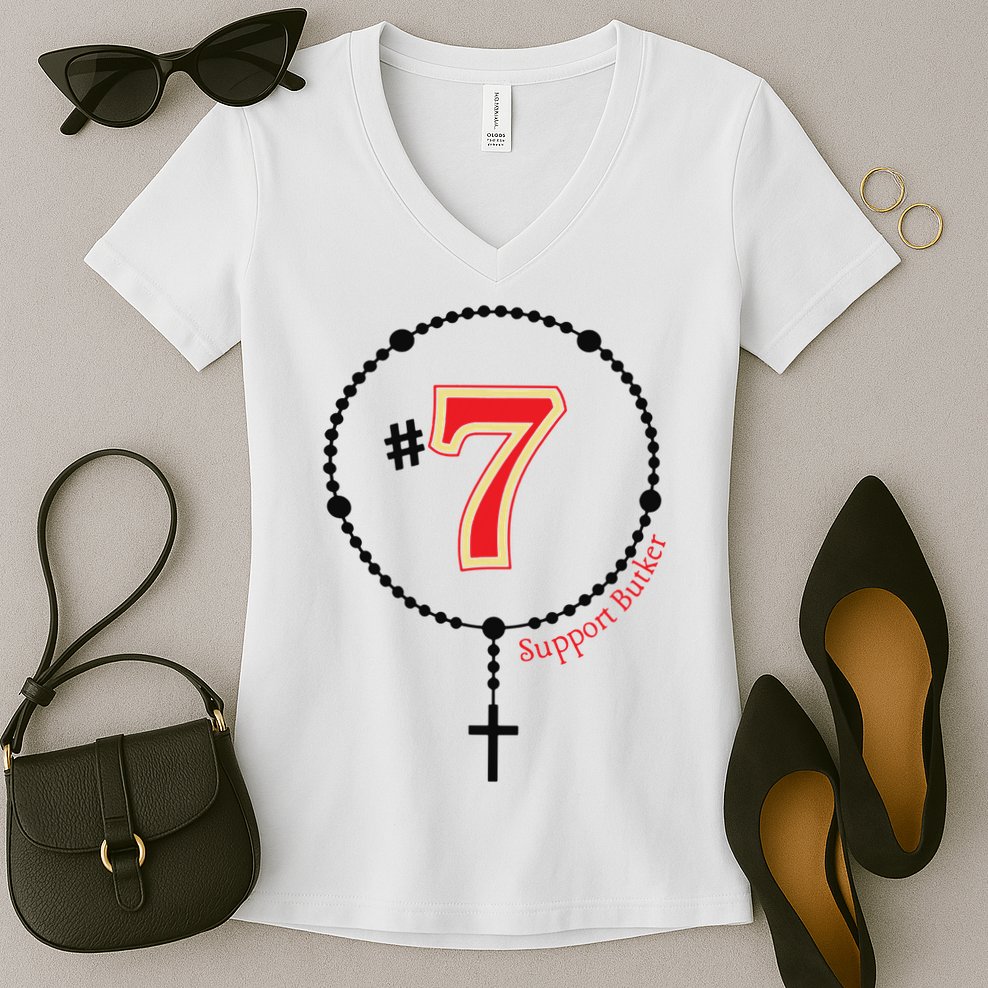 Harrison Butker #7 Butker Catholic Women's V-Neck T-Shirt