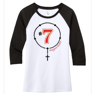 Harrison Butker #7 Butker Catholic Women's Tri-Blend 3/4-Sleeve Raglan Shirt