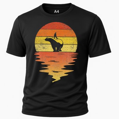 Honey Badger 70s Retro Sunset Vintage Honey Badger Cooling Performance Crew T-Shirt
