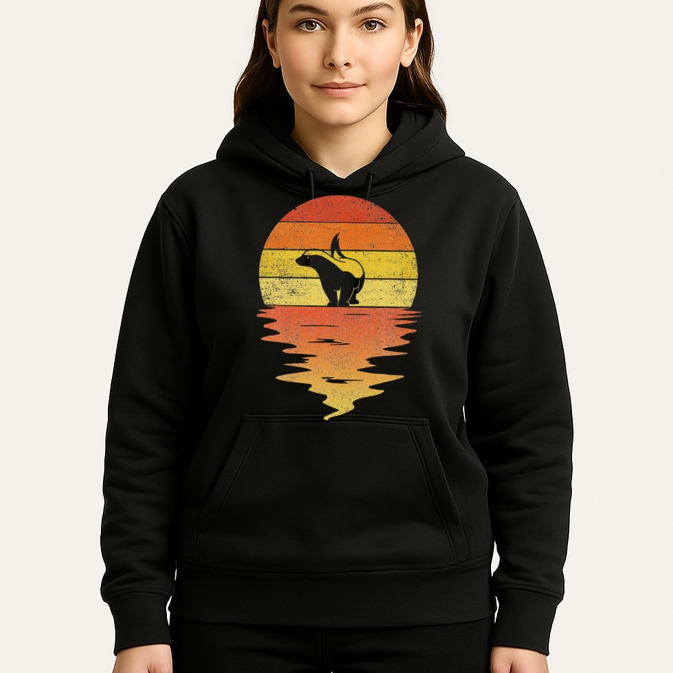 Honey Badger 70s Retro Sunset Vintage Honey Badger Hoodie