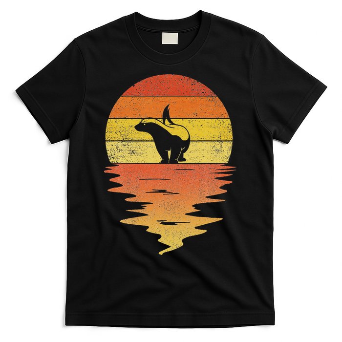 Honey Badger 70s Retro Sunset Vintage Honey Badger T-Shirt