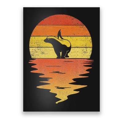 Honey Badger 70s Retro Sunset Vintage Honey Badger Poster