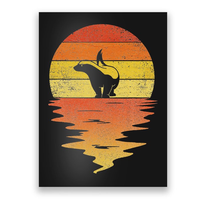 Honey Badger 70s Retro Sunset Vintage Honey Badger Poster