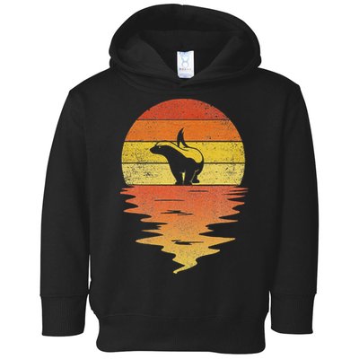 Honey Badger 70s Retro Sunset Vintage Honey Badger Toddler Hoodie