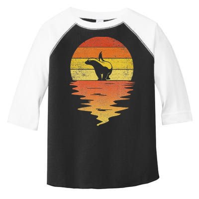 Honey Badger 70s Retro Sunset Vintage Honey Badger Toddler Fine Jersey T-Shirt