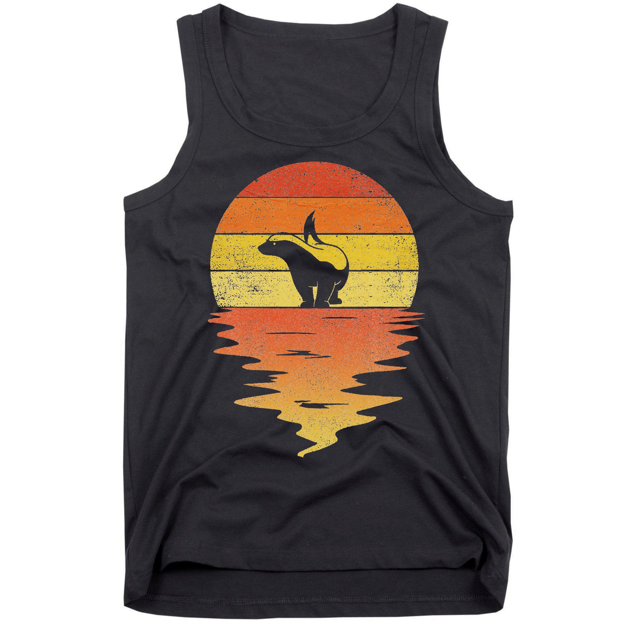 Honey Badger 70s Retro Sunset Vintage Honey Badger Tank Top