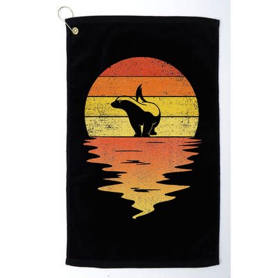 Honey Badger 70s Retro Sunset Vintage Honey Badger Golf Towel