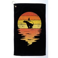 Honey Badger 70s Retro Sunset Vintage Honey Badger Golf Towel