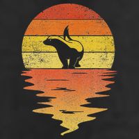 Honey Badger 70s Retro Sunset Vintage Honey Badger Golf Towel