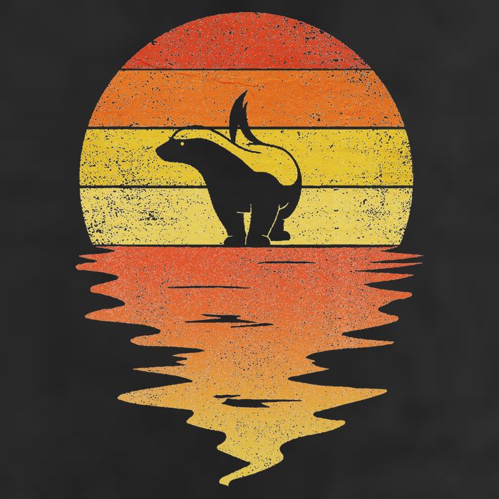 Honey Badger 70s Retro Sunset Vintage Honey Badger Golf Towel