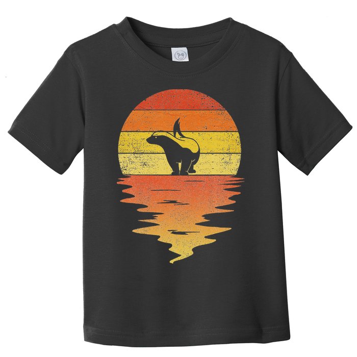 Honey Badger 70s Retro Sunset Vintage Honey Badger Toddler T-Shirt