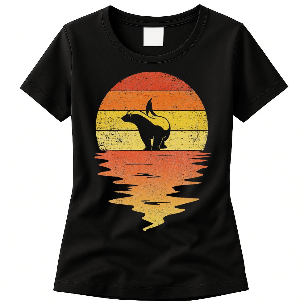 Honey Badger 70s Retro Sunset Vintage Honey Badger Womens T-Shirt