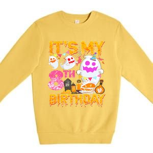 Halloween Birthday 8 Year Old Boy Girl 8th Birthday Costume Premium Crewneck Sweatshirt