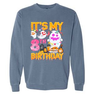 Halloween Birthday 8 Year Old Boy Girl 8th Birthday Costume Garment-Dyed Sweatshirt