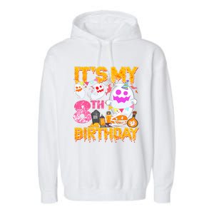 Halloween Birthday 8 Year Old Boy Girl 8th Birthday Costume Garment-Dyed Fleece Hoodie