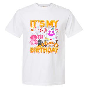 Halloween Birthday 8 Year Old Boy Girl 8th Birthday Costume Garment-Dyed Heavyweight T-Shirt