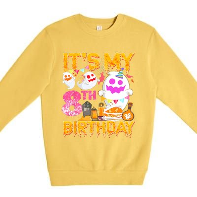 Halloween Birthday 8 Year Old Boy Girl 8th Birthday Costume Premium Crewneck Sweatshirt