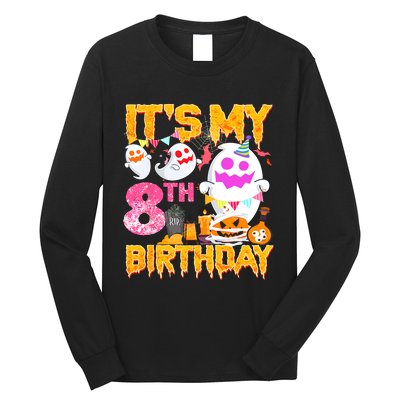 Halloween Birthday 8 Year Old Boy Girl 8th Birthday Costume Long Sleeve Shirt