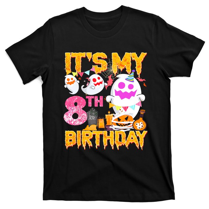 Halloween Birthday 8 Year Old Boy Girl 8th Birthday Costume T-Shirt