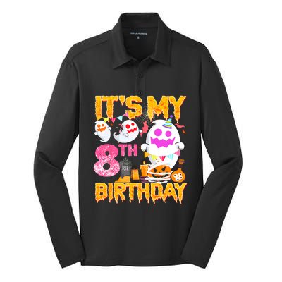 Halloween Birthday 8 Year Old Boy Girl 8th Birthday Costume Silk Touch Performance Long Sleeve Polo