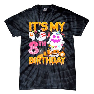 Halloween Birthday 8 Year Old Boy Girl 8th Birthday Costume Tie-Dye T-Shirt