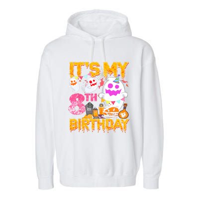 Halloween Birthday 8 Year Old Boy Girl 8th Birthday Costume Garment-Dyed Fleece Hoodie