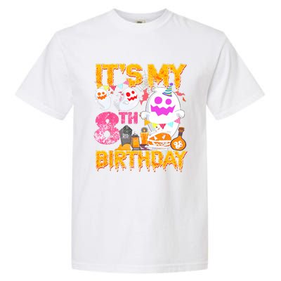 Halloween Birthday 8 Year Old Boy Girl 8th Birthday Costume Garment-Dyed Heavyweight T-Shirt