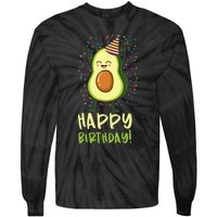 Happy Birthday Avocado Birthday Tie-Dye Long Sleeve Shirt