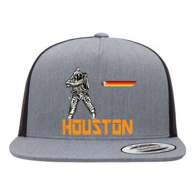 Houston Baseball A Space City Baseball And Vintage Astronaut Flat Bill Trucker Hat