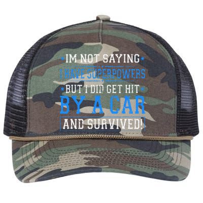 Hit By A Car And Survived Accident Recovery Car Accident Retro Rope Trucker Hat Cap