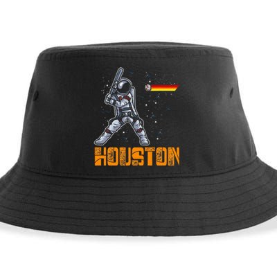 Houston Baseball A Space City Baseball And Vintage Astronaut Sustainable Bucket Hat