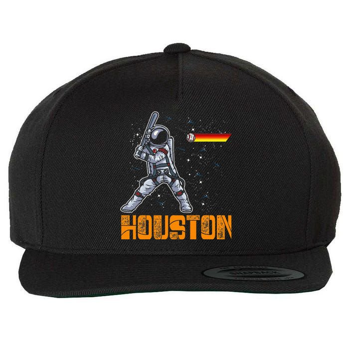 Houston Baseball A Space City Baseball And Vintage Astronaut Wool Snapback Cap