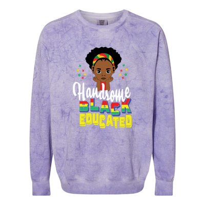 Handsom Black And Educated For Boy Black History Month Colorblast Crewneck Sweatshirt