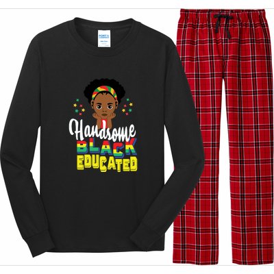 Handsom Black And Educated For Boy Black History Month Long Sleeve Pajama Set