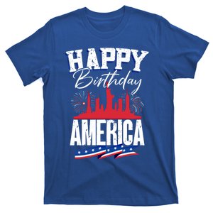 Happy Birthday America Gift Patriotic American Flag 4th Of July Meaningful Gift T-Shirt