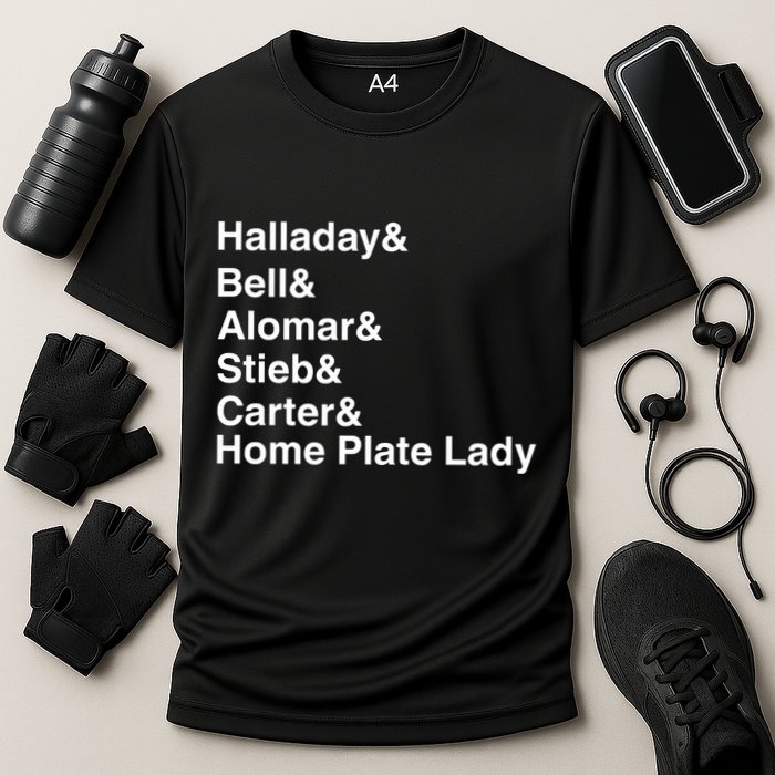 Halladay Bell Alomar Stieb Carter Home Plate Lady Cooling Performance Crew T-Shirt