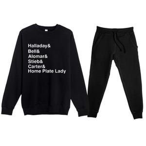 Halladay Bell Alomar Stieb Carter Home Plate Lady Premium Crewneck Sweatsuit Set