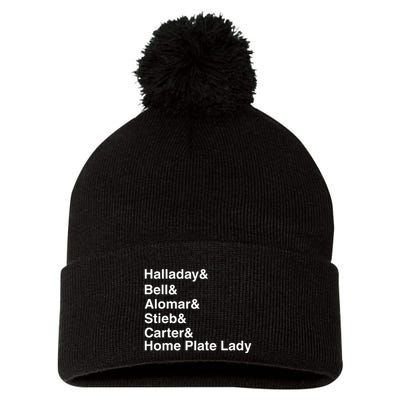 Halladay Bell Alomar Stieb Carter Home Plate Lady Pom Pom 12in Knit Beanie