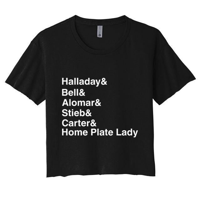 Halladay Bell Alomar Stieb Carter Home Plate Lady Crop Top