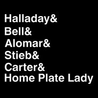 Halladay Bell Alomar Stieb Carter Home Plate Lady Women's Crop Top Tee
