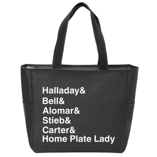 Halladay Bell Alomar Stieb Carter Home Plate Lady Zip Tote Bag