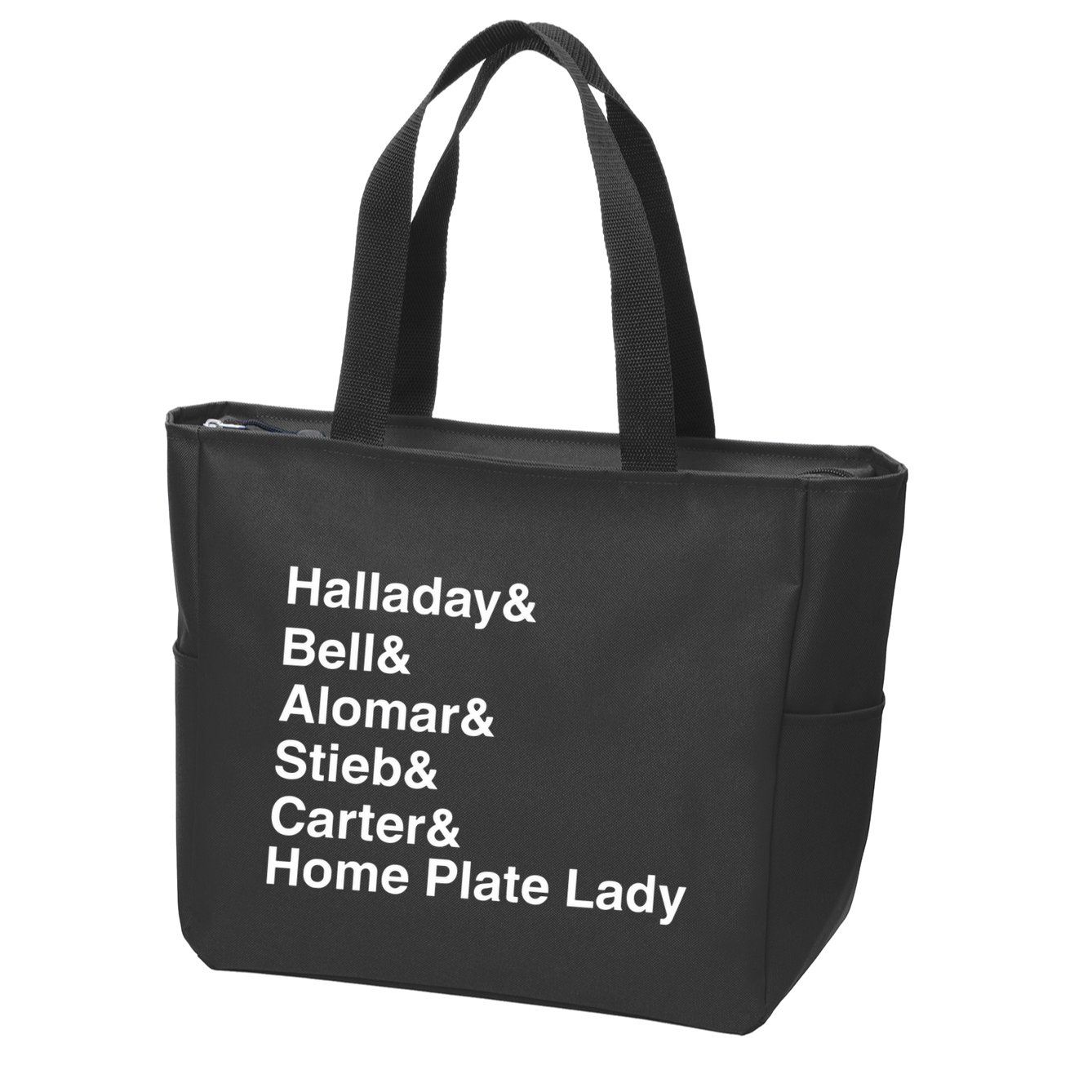Halladay Bell Alomar Stieb Carter Home Plate Lady Zip Tote Bag