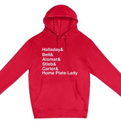 Halladay Bell Alomar Stieb Carter Home Plate Lady Premium Pullover Hoodie