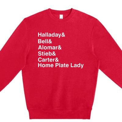 Halladay Bell Alomar Stieb Carter Home Plate Lady Premium Crewneck Sweatshirt